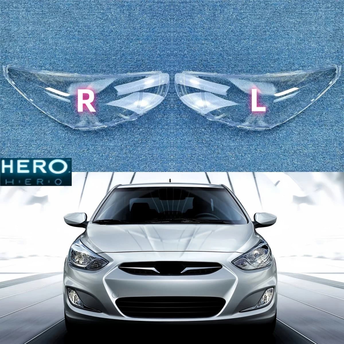 Copertura Trasparente per Fari Anteriori Hyundai Accent 2011 2012 2013 2014, Maschera Protettiva in Plexiglass per Fari