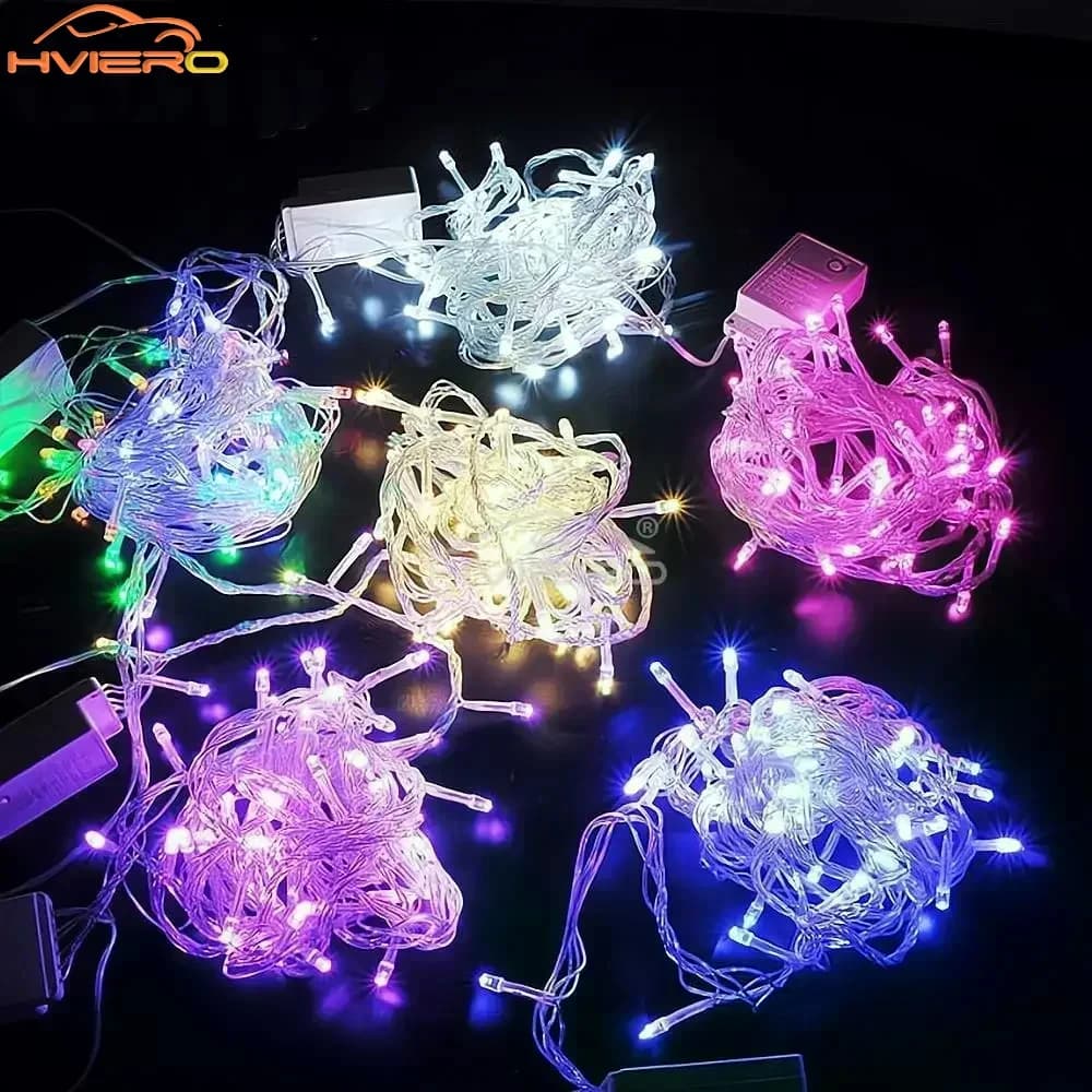Christma Light Strip 100LED String 10M Flash Holiday Home Decoration Party Wedding Atmosphere Garden Confession plafoniera