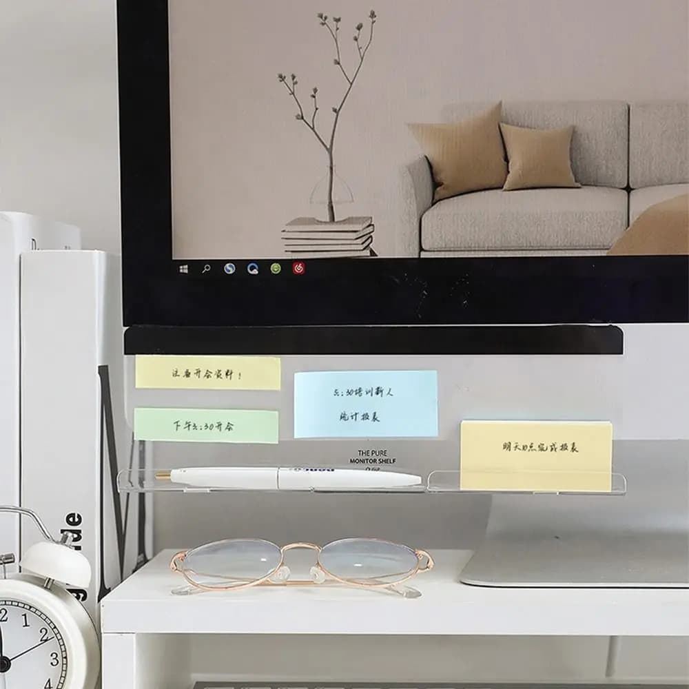 Monitor di archiviazione da tavolo Bacheca per appunti per messaggi Organizzatore da scrivania multifunzionale Bacheca per messaggi Minimalismo trasparente