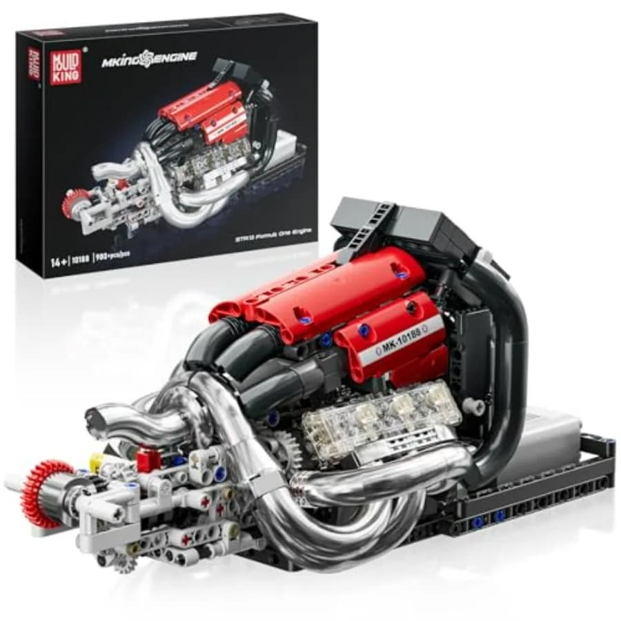 Blocchi di Costruzione Motore Formula Uno, Set di Modelli di Motori a Combustione, Kit Creativo STEM 10188 per Adulti 14+