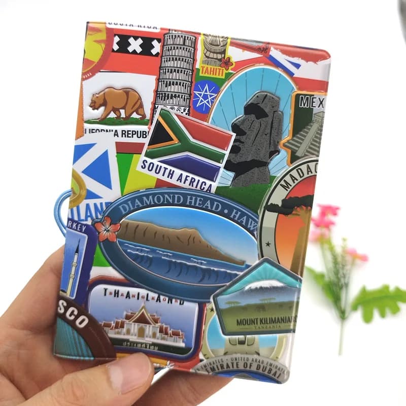 Custodia per passaporto 3D creativa Borsa a portafoglio Uomo Donna ID Indirizzo Porta carte Accessori da viaggio portatili