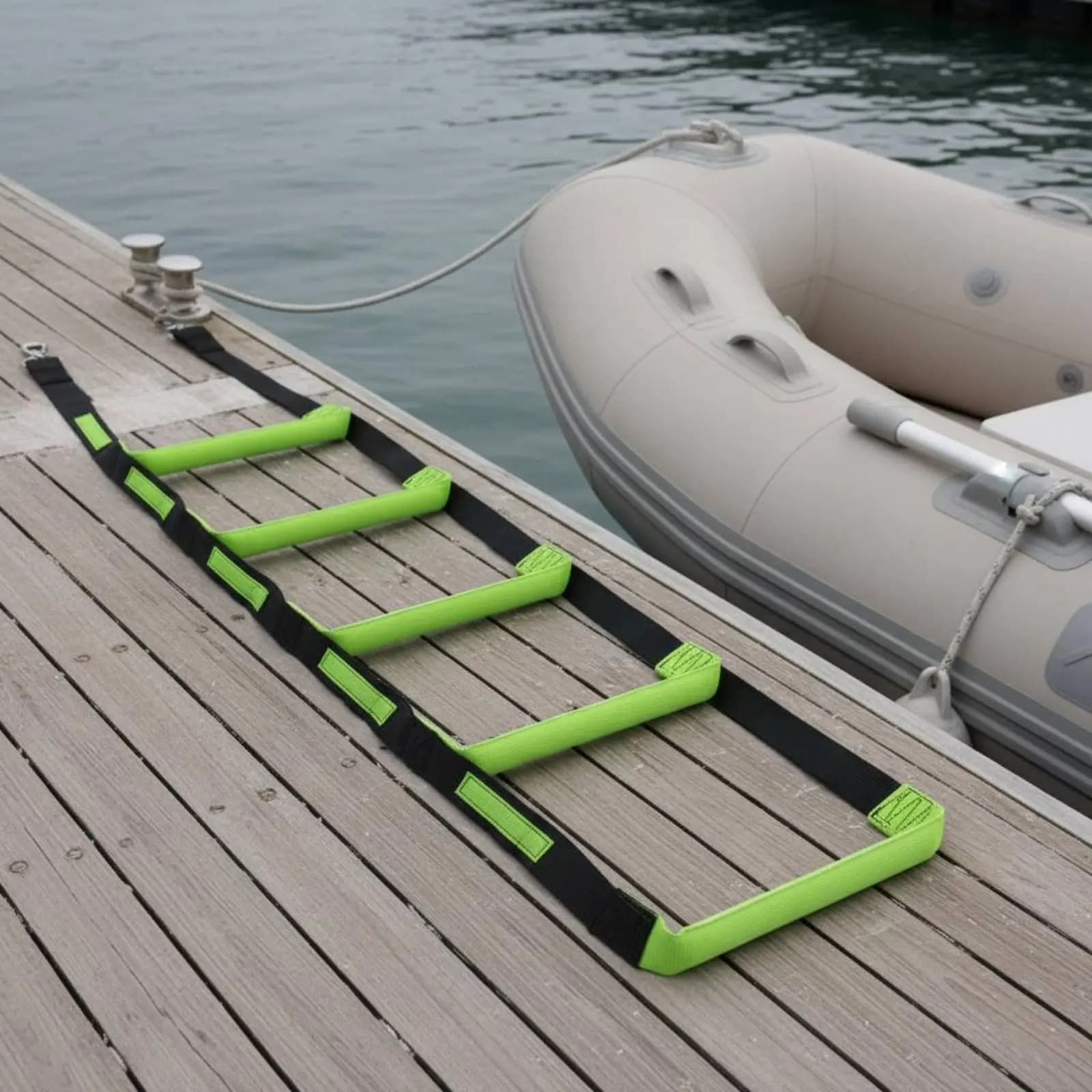 Boat Rope Ladder Weather-Resistant Foldable Rope Ladder Marine Hardware Portable Water Equipment Carry Bag for Watercraft Use