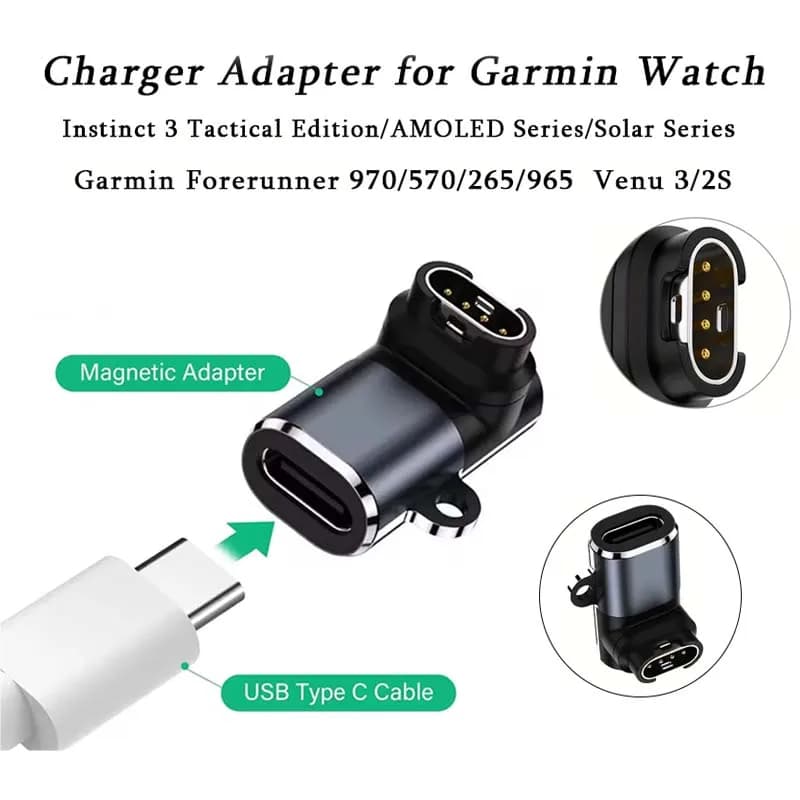 USB C 90 Degree Adapter,Type C Cable Converter for Garmin Fenix7 7S 7X 6 6S 6X 5 5S 5X,Forerunner 945 45 45S 245,Instinct 1/2/2S
