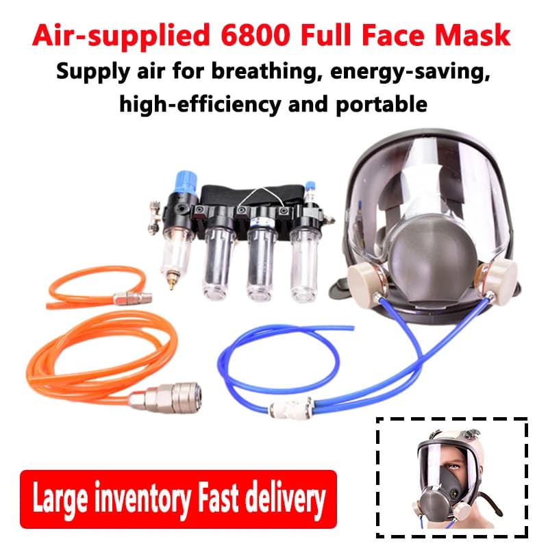 Respiratore multifunzionale per maschera a pieno facciale con fornitura d'aria 6800 di alta qualità, sistema di respirazione industriale 4in1