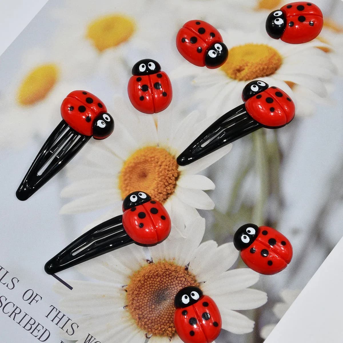 4Pcs Ladybug Hair Clips, Animal Insect Hair Clips Back To School Hair Accessories, Kids Gift