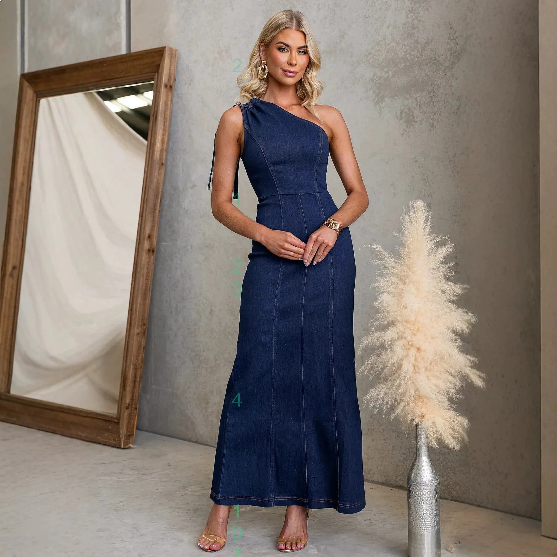 Abito in denim primaverile/estivo, tuta intera, playsuit, camicetta casual da donna alla moda