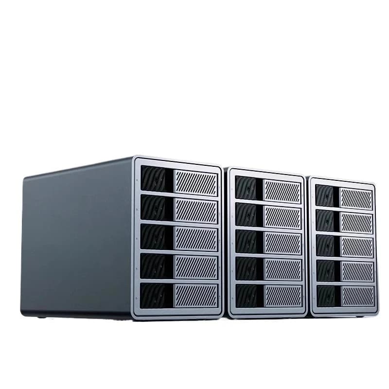 5 Bay Thunderbolt 3 40Gbps External HDD Enclosure RAID Disk Array Storage Tower Hot Swap Aluminum for Laptop Desktop NAS Backup