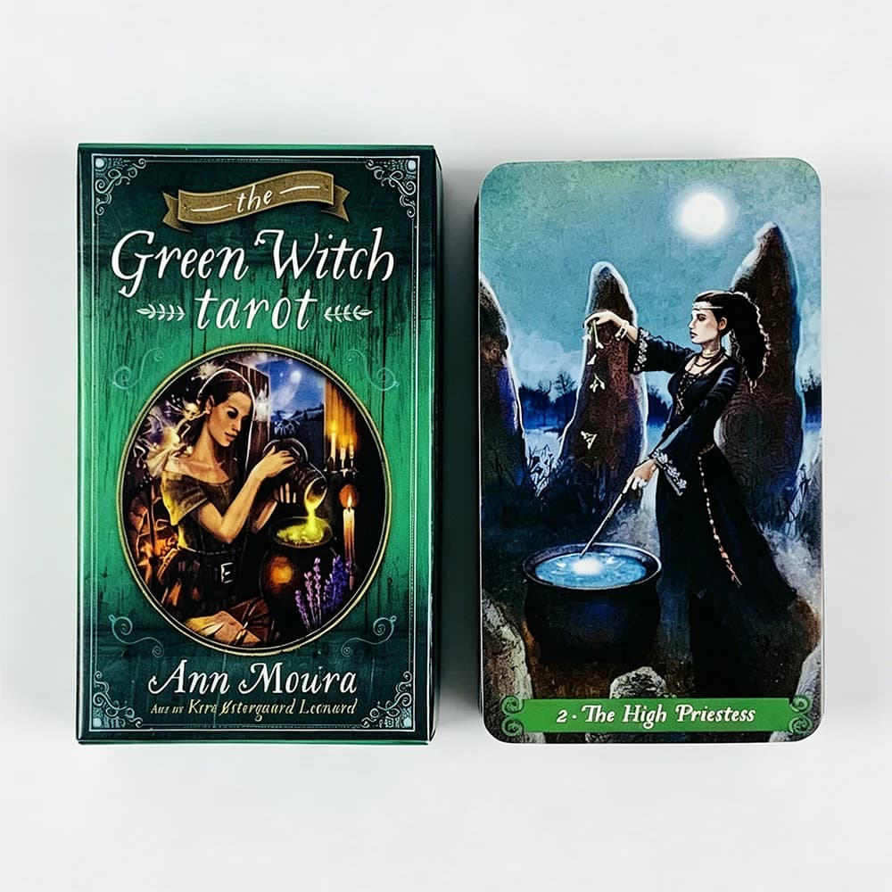 The Green Witch Tarot Deck 78 Cards Plant Herbal Magic Theme Divination Tarot Cards Spiritual Fortune‑Telling Board Game