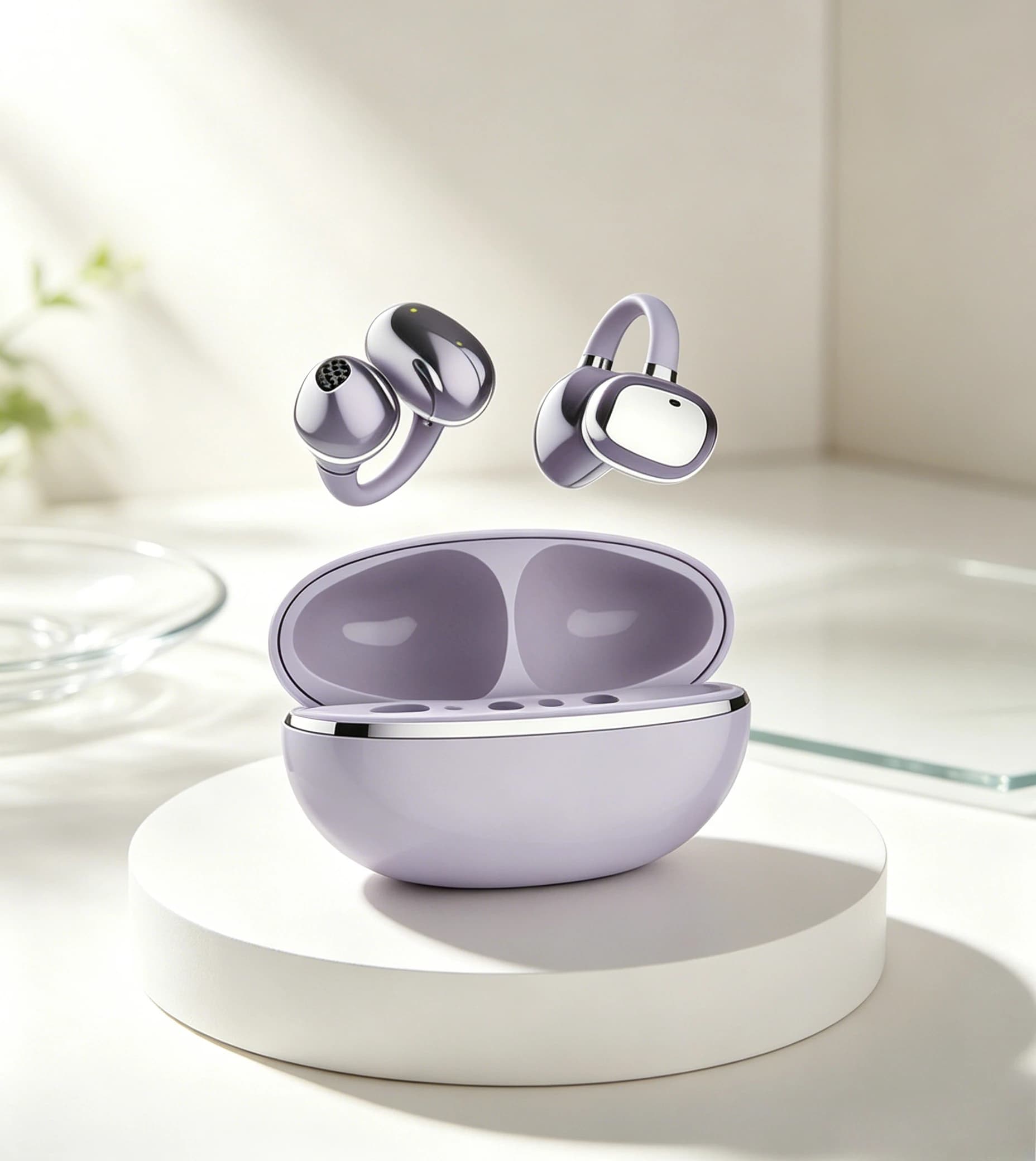 Ear Clip Earphone Open Ear Sports Wireless Bluetooth Headphone Touch Control ENC Noise Cancelling Headset With Mic