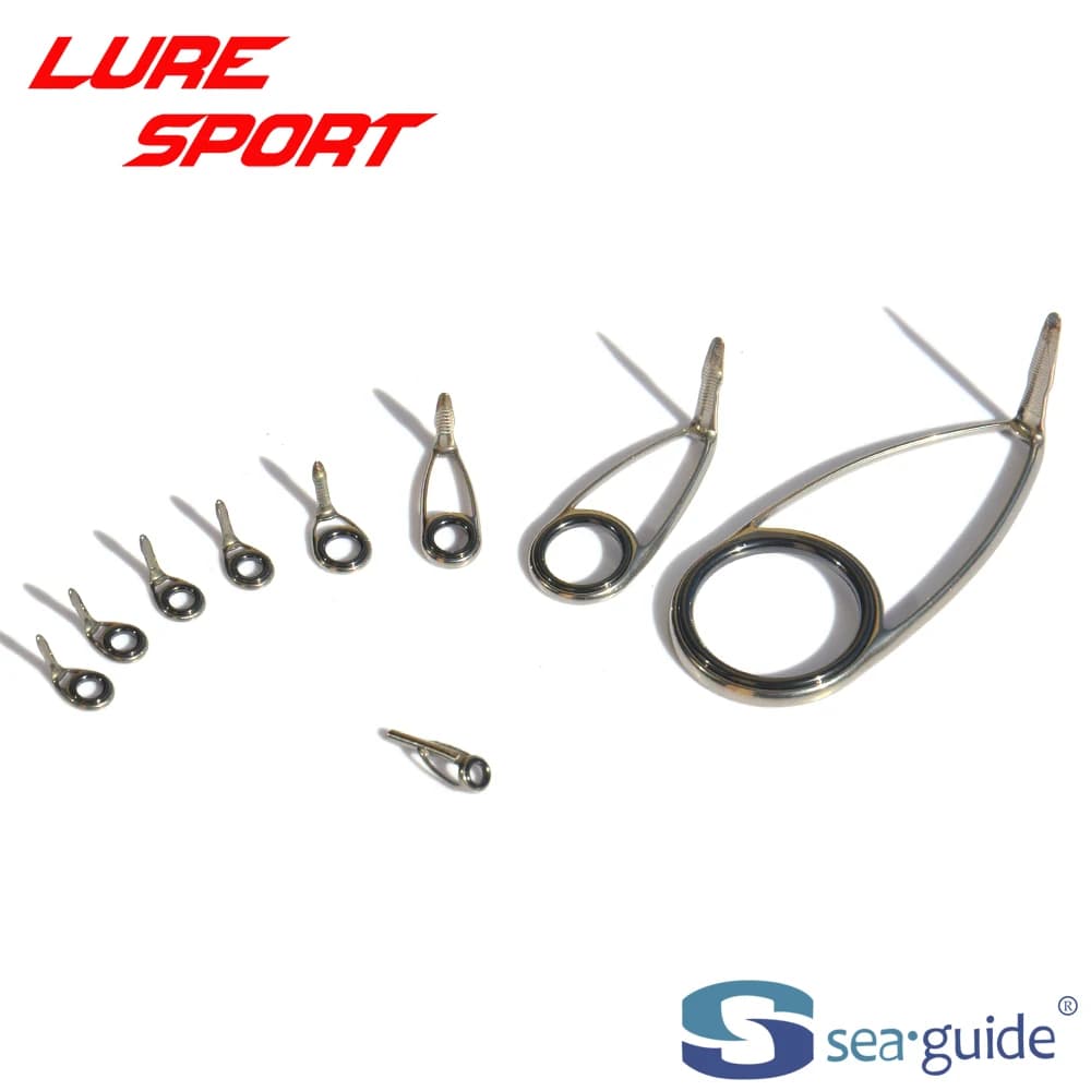 Set di anelli SeaGuide 9 10 pz LS SXULST Top SXOHLSG25 SXOMLSG6 SXOLSG-N5 per canne da pesca - Componenti per costruzione e riparazione fai da te