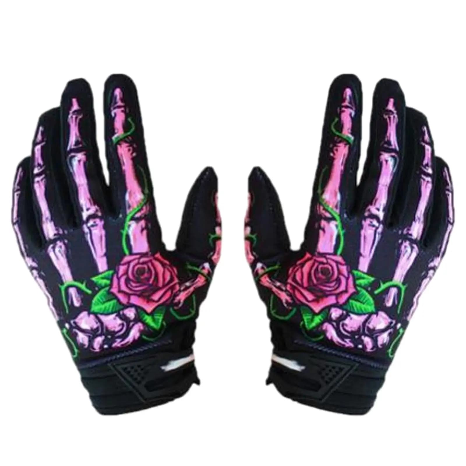 Full Finger Motorcycle Gloves Polyester Material Skeleton Design Anti Slip for Road Cycling Hiking Camping Motorbike