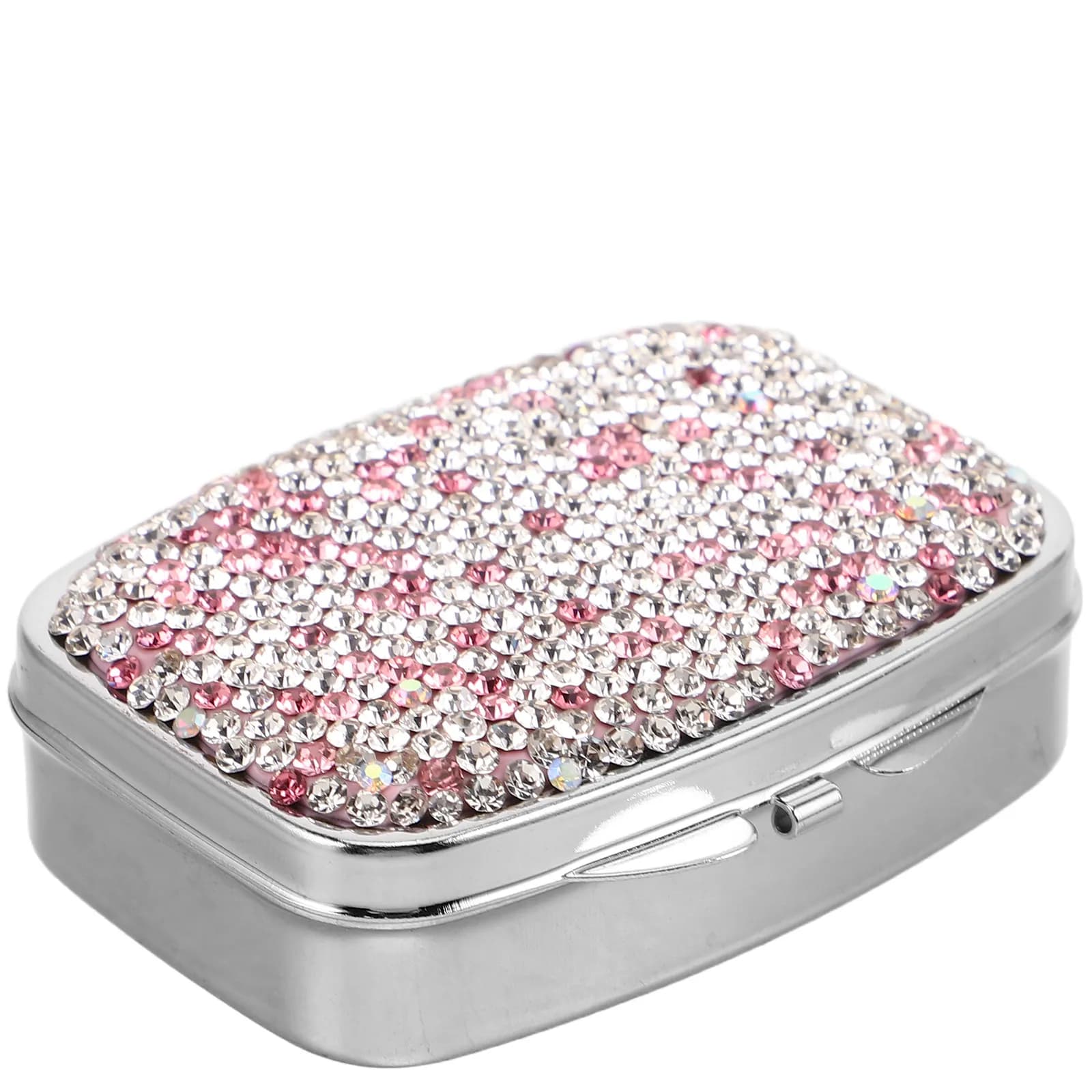 Mini Portapillole da Viaggio con Strass, Custodia Compatta per Medicinali, Contenitore Multicomparto per Vitamine Quotidiane