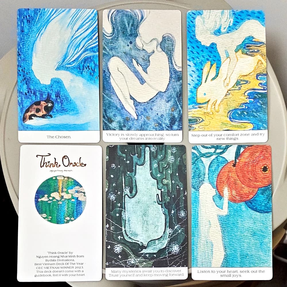 Think Oracle Deck: 35 Carte Dipinte a Mano per Intuizione e Resilienza Emotiva, Cartoncino a Doppia Goffratura