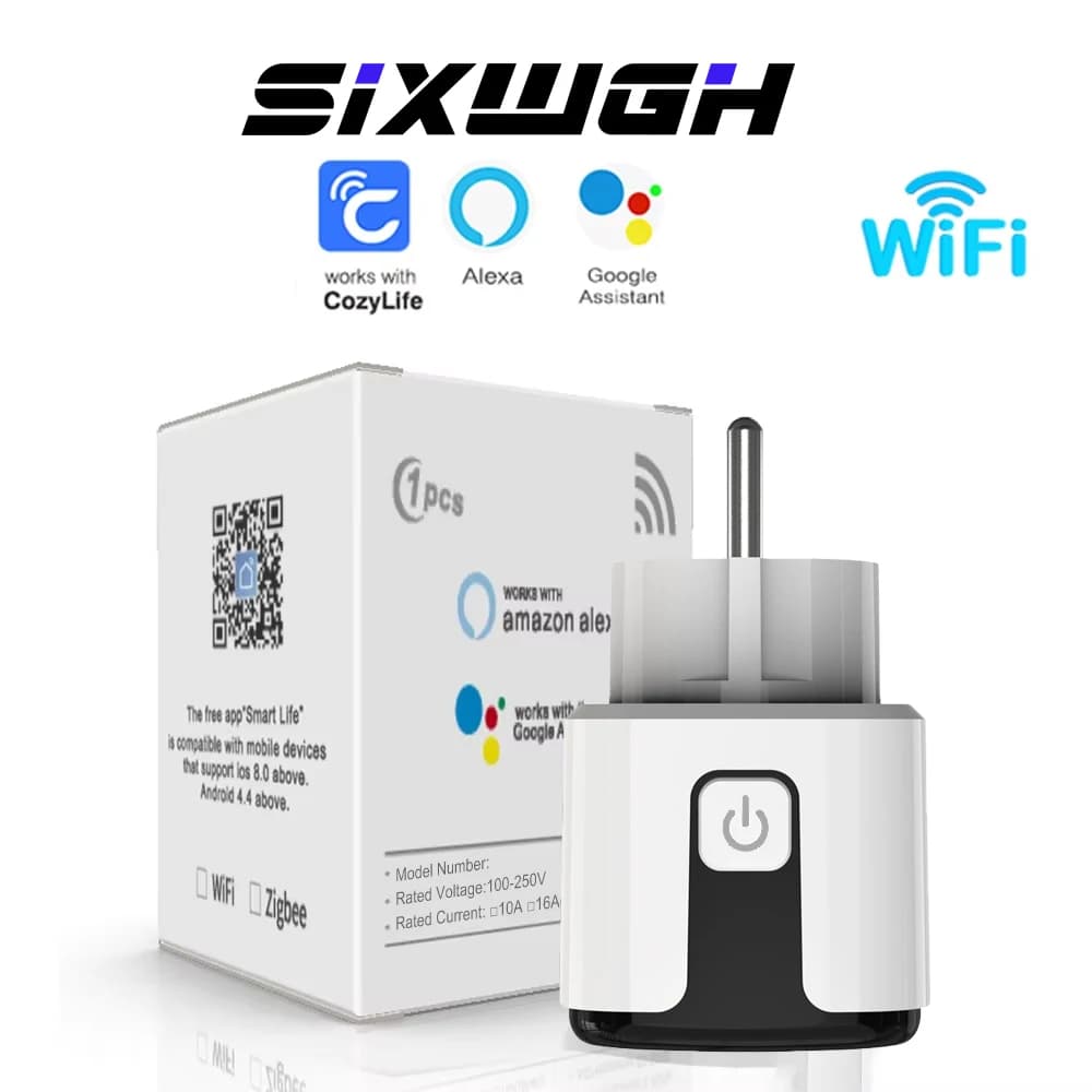 Presa Intelligente WiFi Cozylife 16A EU con Controllo Remoto/Timer/Indicatore Batteria Compatibile con Google Home e Alexa