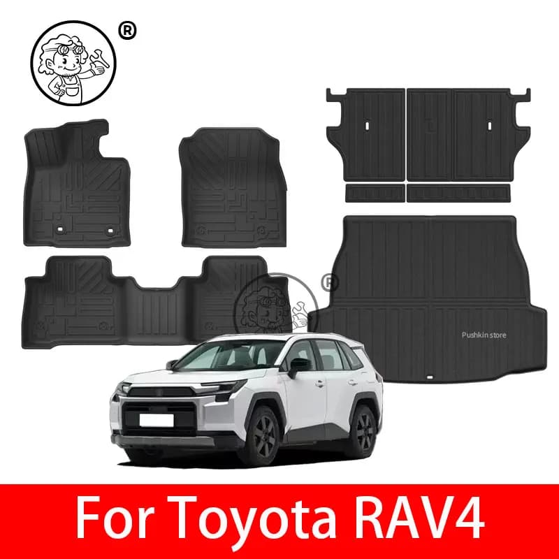 RHD LHD For Toyota RAV4 XA60 6TH 2026 2027 hybrid Car All-weather 3D TPE Floor Mats Cargo Anti-slip or Trunk Pad Accessories