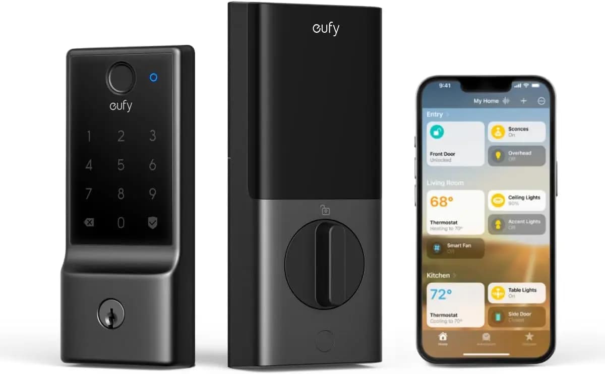 Serratura Intelligente con Impronta Digitale, WiFi, Controllo App, Supporto Matter, Batteria da 10000mAh, Chiusura Automatica per Porta d'Ingresso
