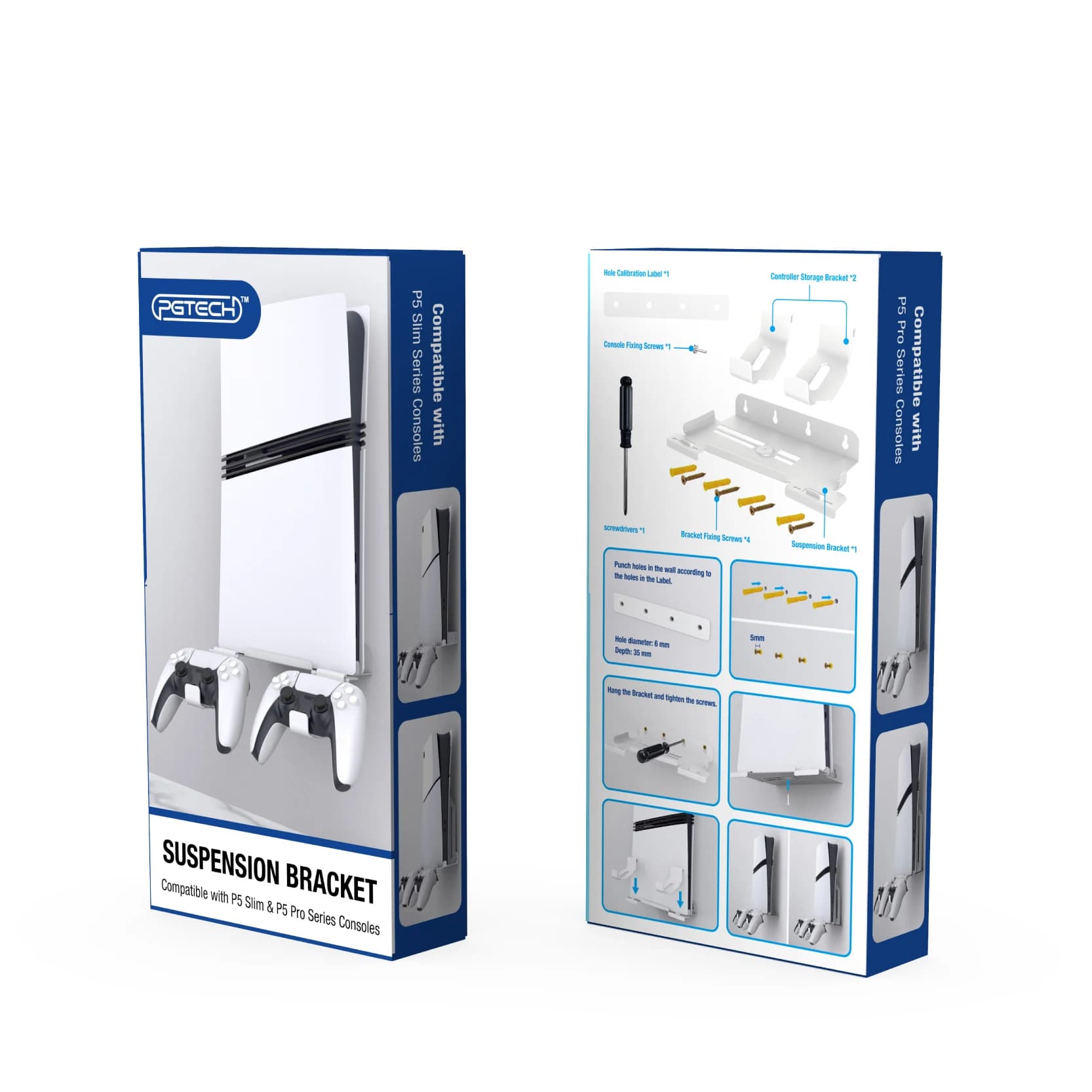 Per PS5 Pro/Per Ps5 Slim Edizione digitale e edizione disco Base per staffa per montaggio a parete con supporto per controller Supporto per sospensione a parete
