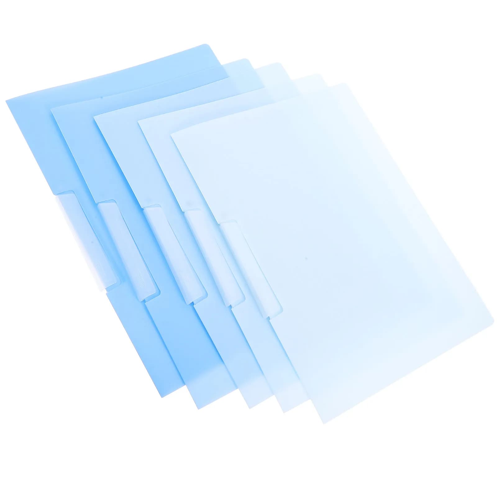 Set di 5 Cartelle Portadocumenti A4 con Apertura Laterale Girevole, Organizzatore in Plastica Blu con Bottone a Scatto per Ufficio, Scuola e Casa