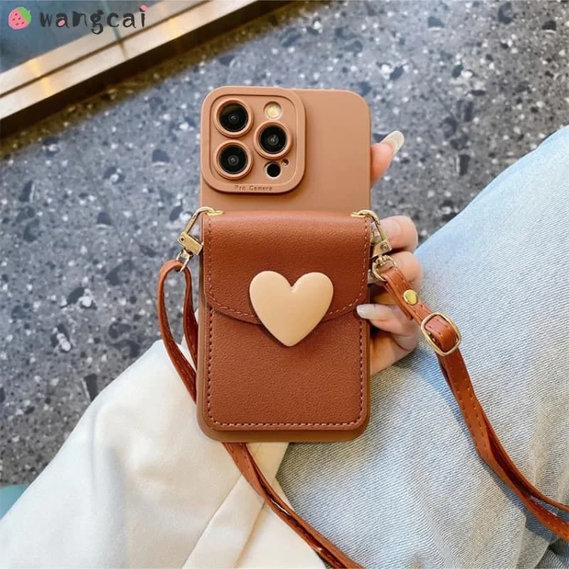 Per Xiaomi Poco M6 Pro C65 C61 X6 F6 F5 X5 C55 M5s M3 X4 GT F5 X5 X3 Pro NFC custodia per telefono Love Heart Card Holder Cover morbida