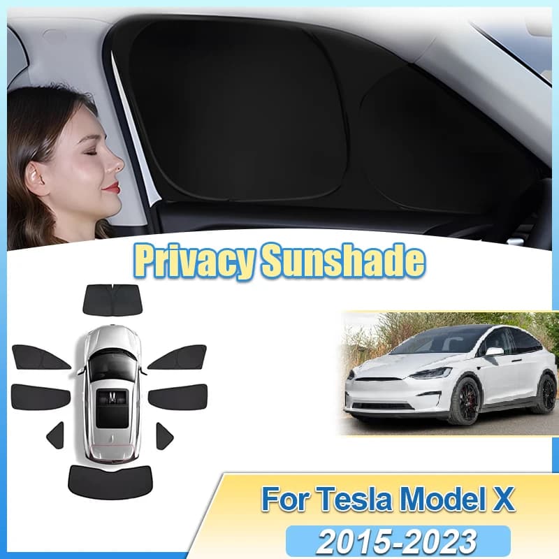 Auto Parasole Per Tesla Modello X 2015-2023 2019 Parasole Parabrezza Anti-Uv Finestra Privacy Copertura Nero Pieghevole Strumenti Accessori