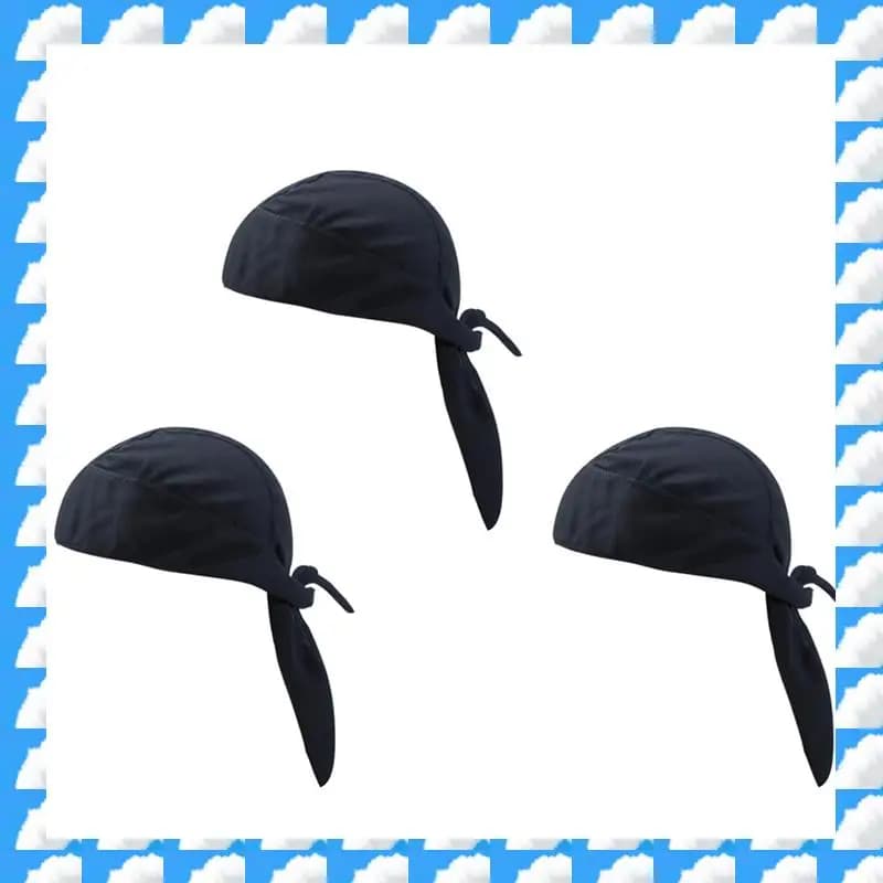 ONGE 3X Quick drying head scarf Pure cycling cap Summer Man running Riding Bandana scarf Pirate cap Black