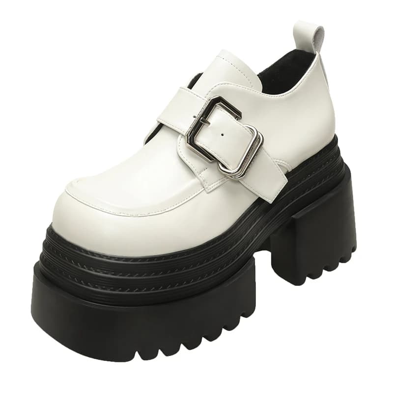2025 Nuovo 10 cm Fondo Spesso Moda Donna Pompe Primavera Autunno Nuovo Aumento di Altezza Mocassini di Pizzo Nero Scarpe Tacchi Alti Femminili