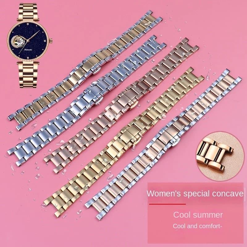 Lady Notch Cinturino in acciaio inossidabile per Cartier PASHA Folli Follie Michael Kors Cinturino per orologio da donna Bracciale 16 18 20m