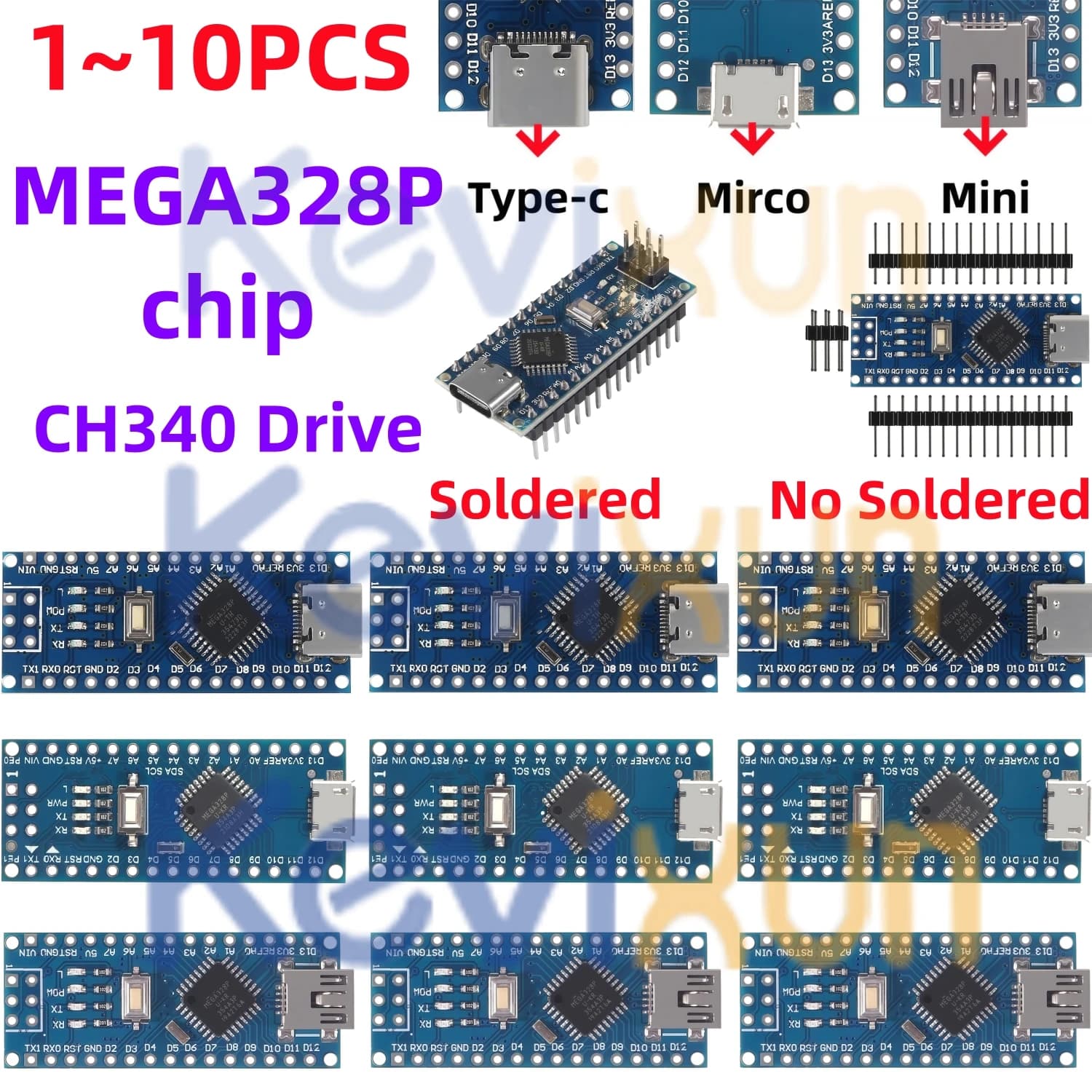 1 ~ 10 pz/Mini/Tipo C/Micro USB Nano 3.0 bootloader compatibile Nano controller per arduino CH340 driver USB 16 Mhz ATMEGA328P