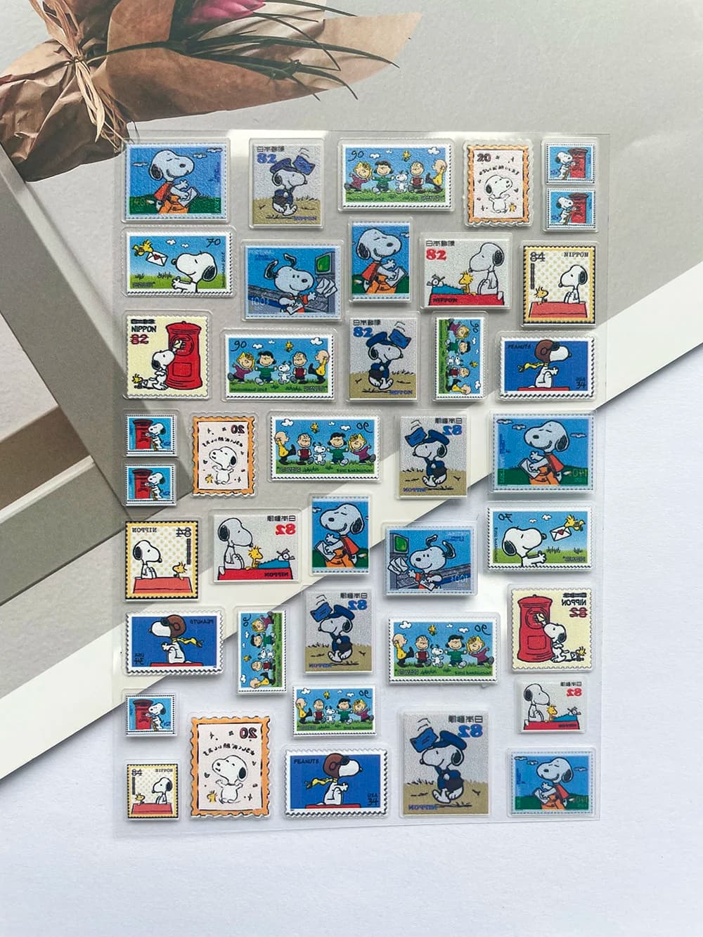 Pvc Mini Cute Cartoon Snoopy Animation Characters Poster Merci Stickers Nail Art Make yourself Guitar Phone Laptop scratches Sticker Gifts