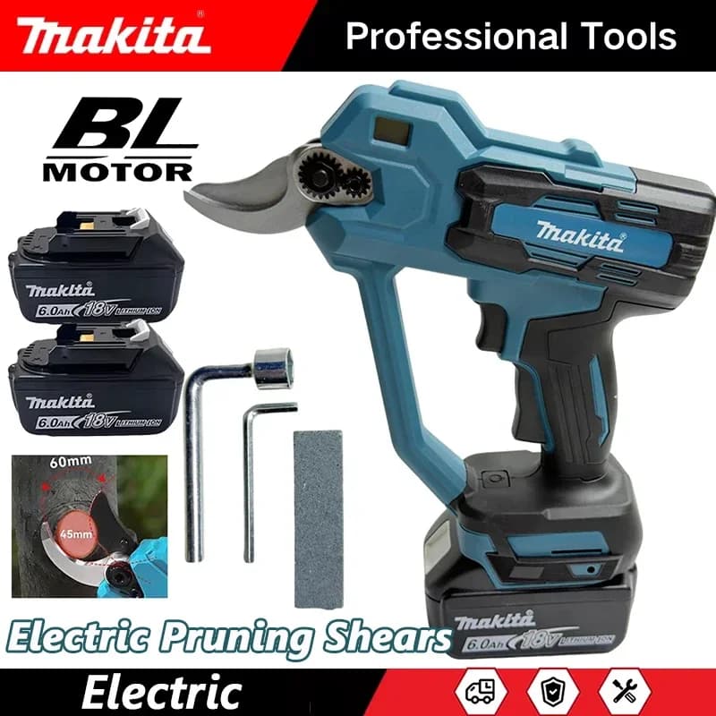 Makita 18V Battery Brushless Electric Pruning Shears 35mm Cordless Scissors Branch Pruner High-power Cutter Power Tools