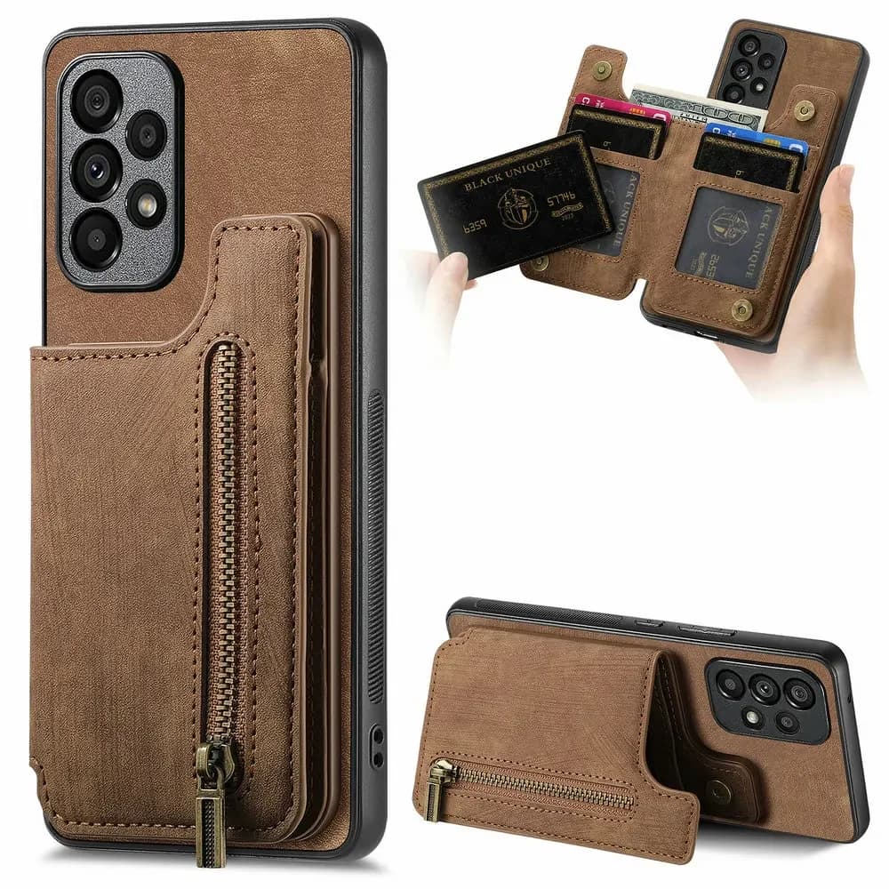 Custodia in pelle a portafoglio con cerniera per OPPO A5 Pro A80 A16 A54S A74 A53S A52 A72 A76 A57S A77 A57 S A54 A96 A15 53 74 A 57 96 Fonda posteriore