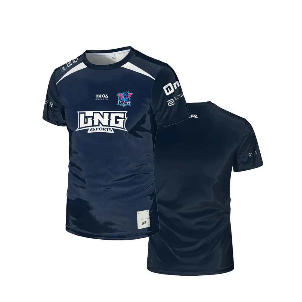 Magliette Standard LNG E-sports Club, T-shirt League of Legends LPL, Uniforme di Supporto per Squadre, Magliette Casual Traspiranti LNG per Famiglia e Bambini