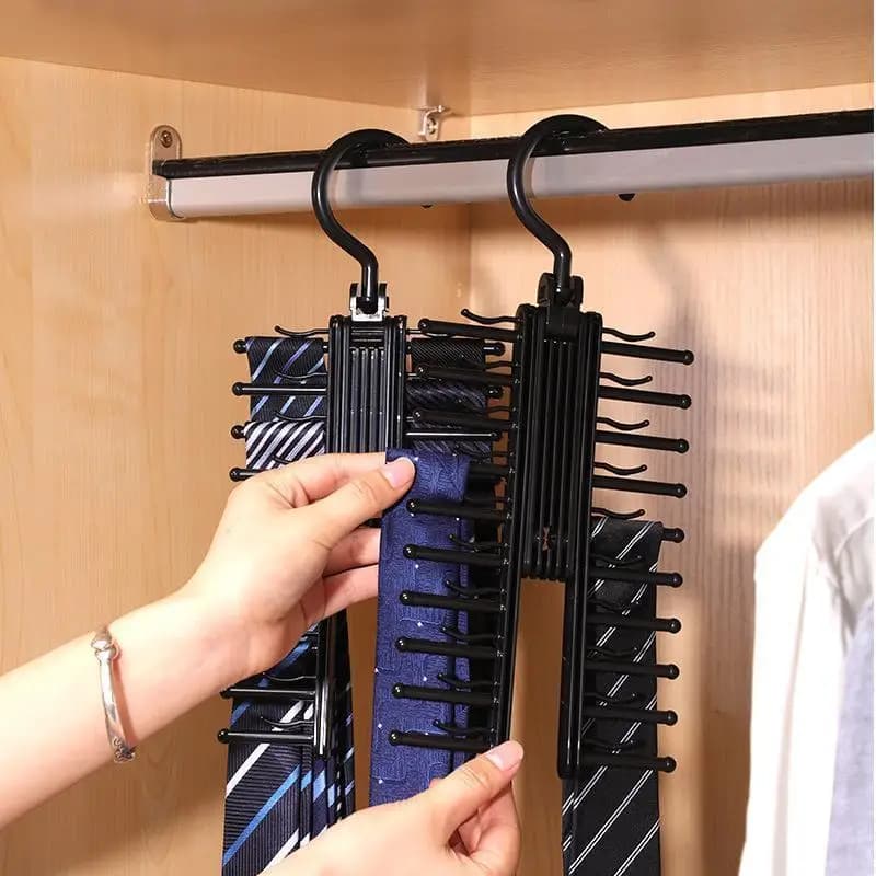 Tie Storage Rack Large Capacity Belt Storage Rack 20 Seat Buckle Wardrobe Scarf Rack Household Multi Grid Belt Tie Storage Rack