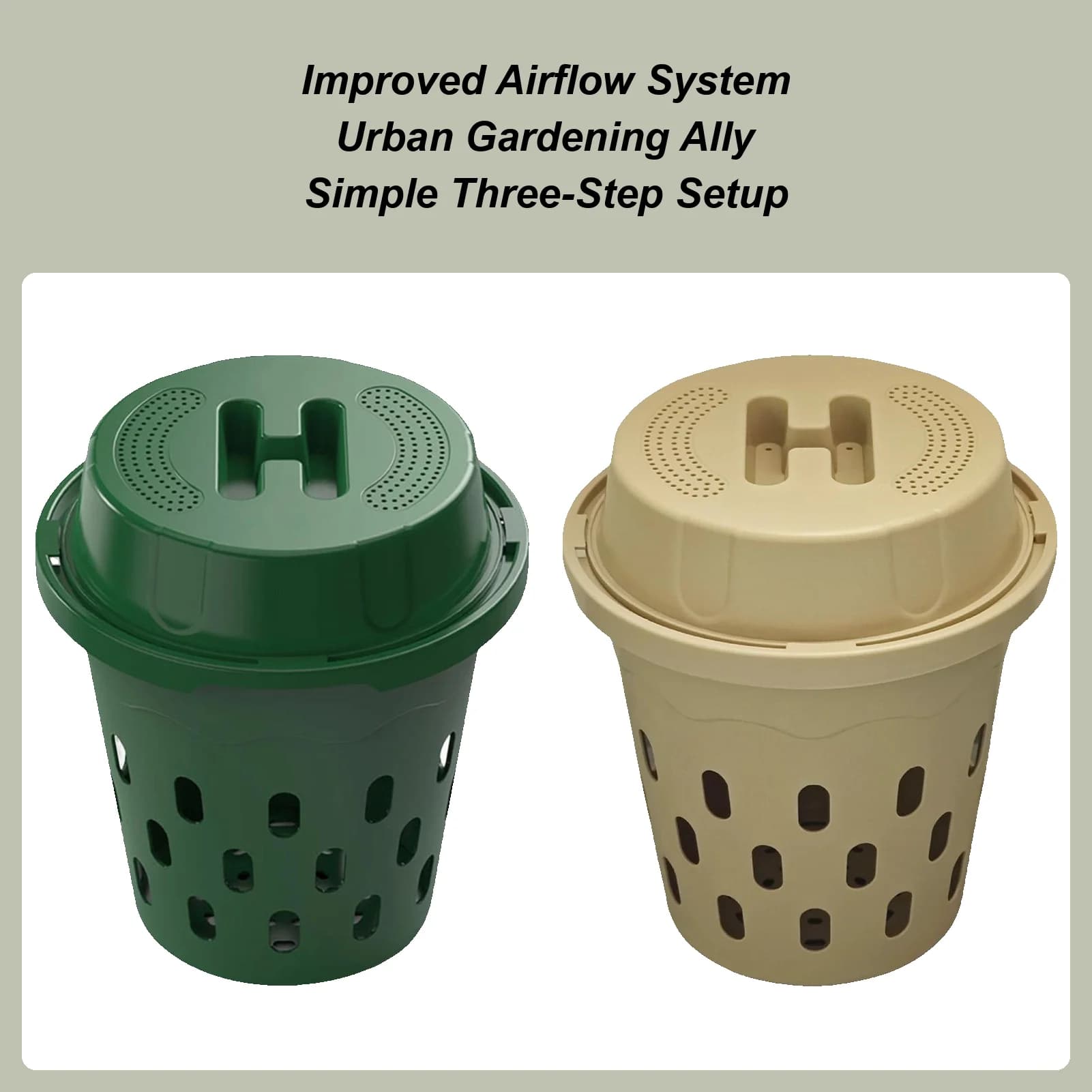 Composter per vermi interrato con fori di ventilazione per giardino, orto rialzato, aiuole e vivai