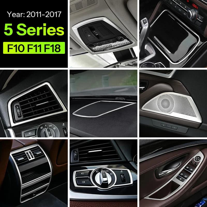 For BMW Series 5 BMW F10 F11 F18 Car interior door Audio Speaker Gearbox Panel Armrest Cover Trim Sticker Accessories