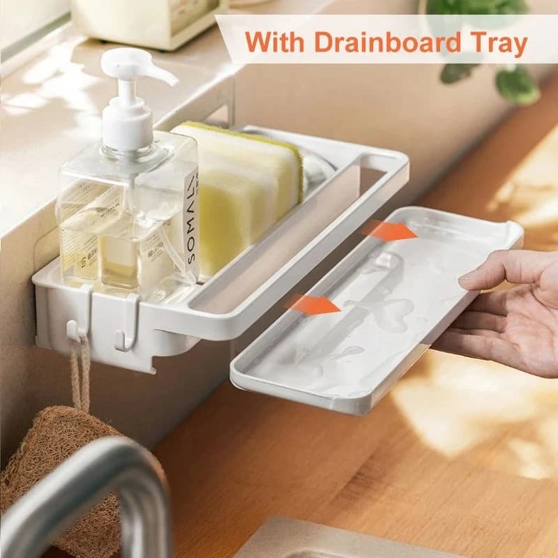 Stendino per spugna per organizer per lavello Porta spazzole per piatti, porta spugna per lavello, organizer per mensola per scolapiatti per lavello, accessori da cucina