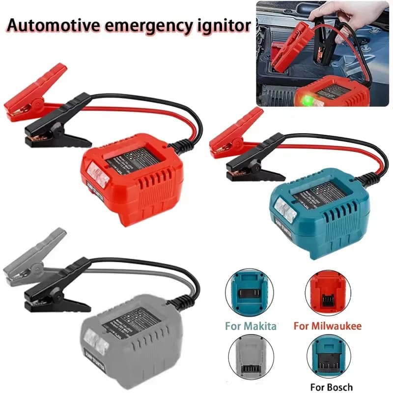 Adattatore batteria Cavi ponticello Caricabatterie Ignificatore per Dewalt/Makita/Milwaukee/Bosch per cavo booster batteria avviamento per auto