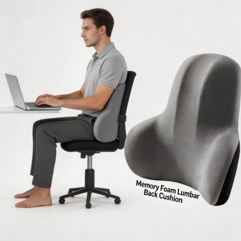 2 Cuscini Multifunzionali in Memory Foam per Supporto Lombare, Alleviamento del Dolore, per Auto, Ufficio, Sedie da Gaming e Uso Domestico