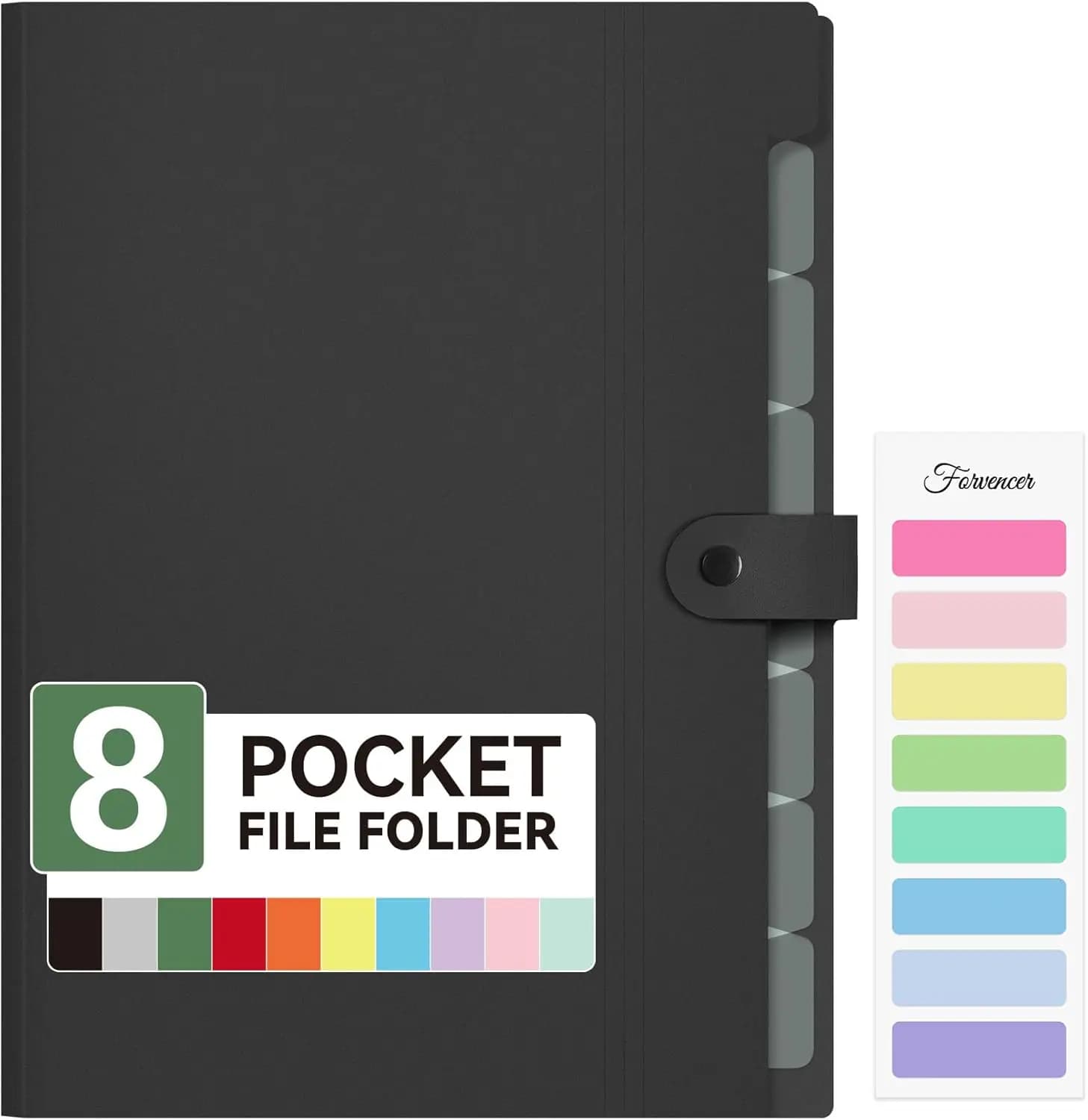 Cartella Portadocumenti Espandibile a 8 Tasche Formato Letter A4, Organizzatore a Fisarmonica Portatile per Documenti, Forniture per Scuola e Ufficio