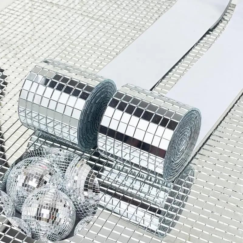 2025 Nuovo autoadesivo Real Craft Mini specchi quadrati Piastrelle a mosaico Adesivi Bagno Fai da te Artigianato fatto a mano Decorazione della casa Creazione