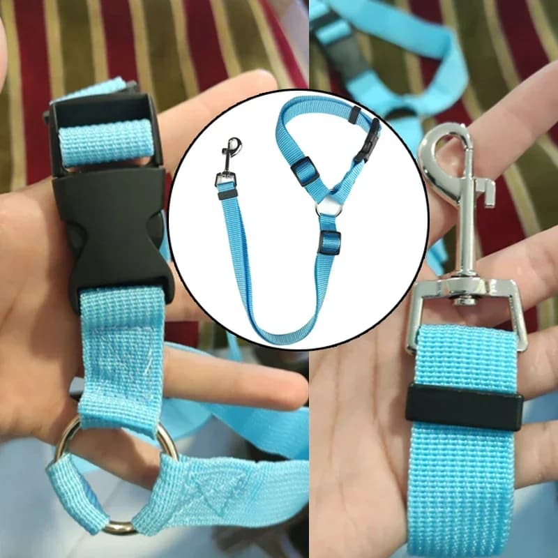 Pet Vehicle Safety Seat Belt Round Ring Clip Dog Restraint Strap Back Seat Harness for Pet Safe Car Travel