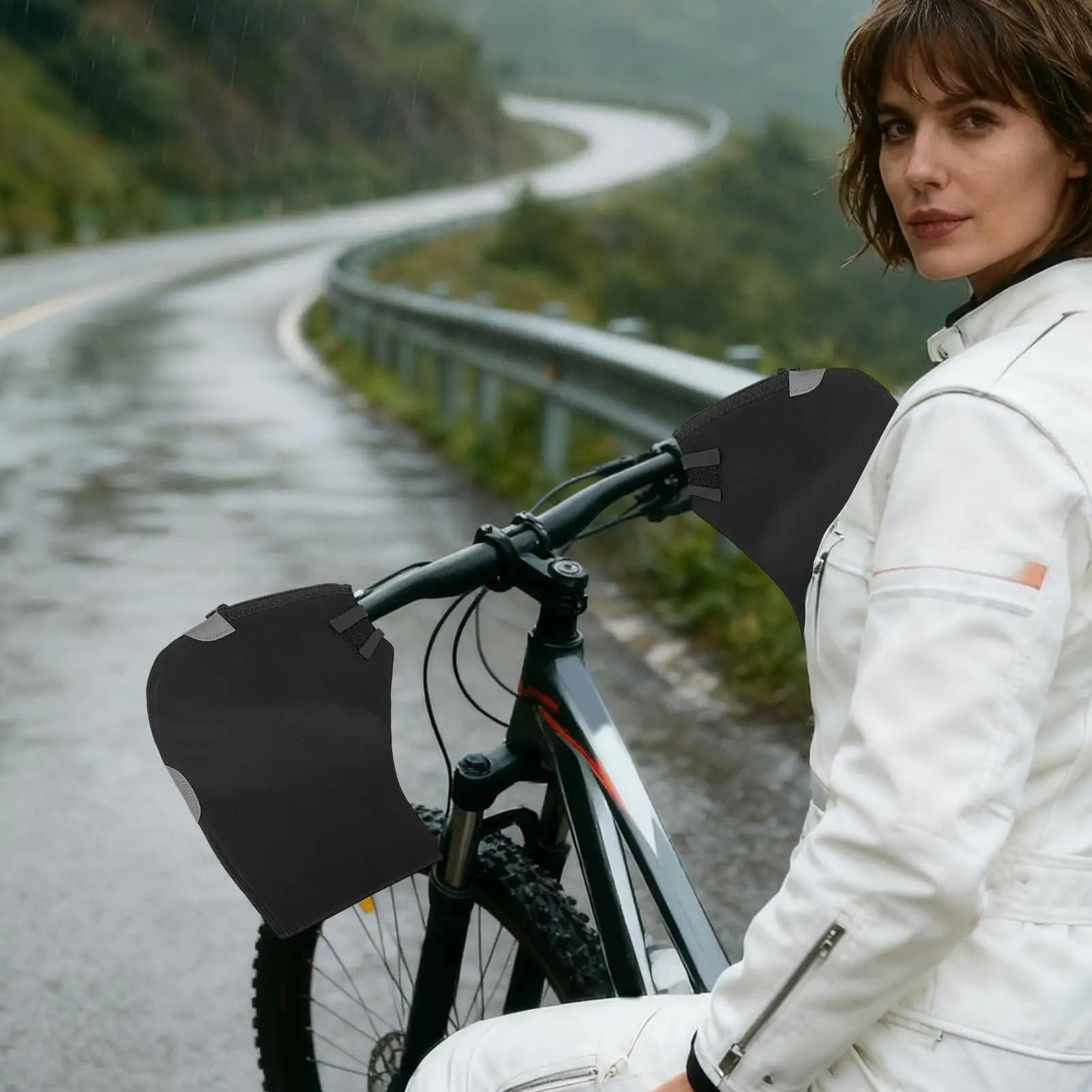 Guanti da manubrio per bici antivento e impermeabili - Guanti da ciclismo per la stagione fredda per ciclismo, pendolarismo, ciclismo sulla neve e scooter