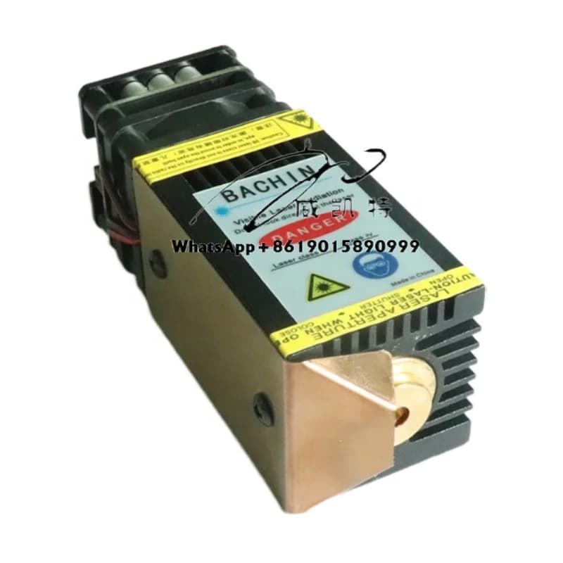 Modulo Laser Blu 12V 15W 450nm 15000mW per Incisione su Acciaio Inox e Legno fino a 3mm