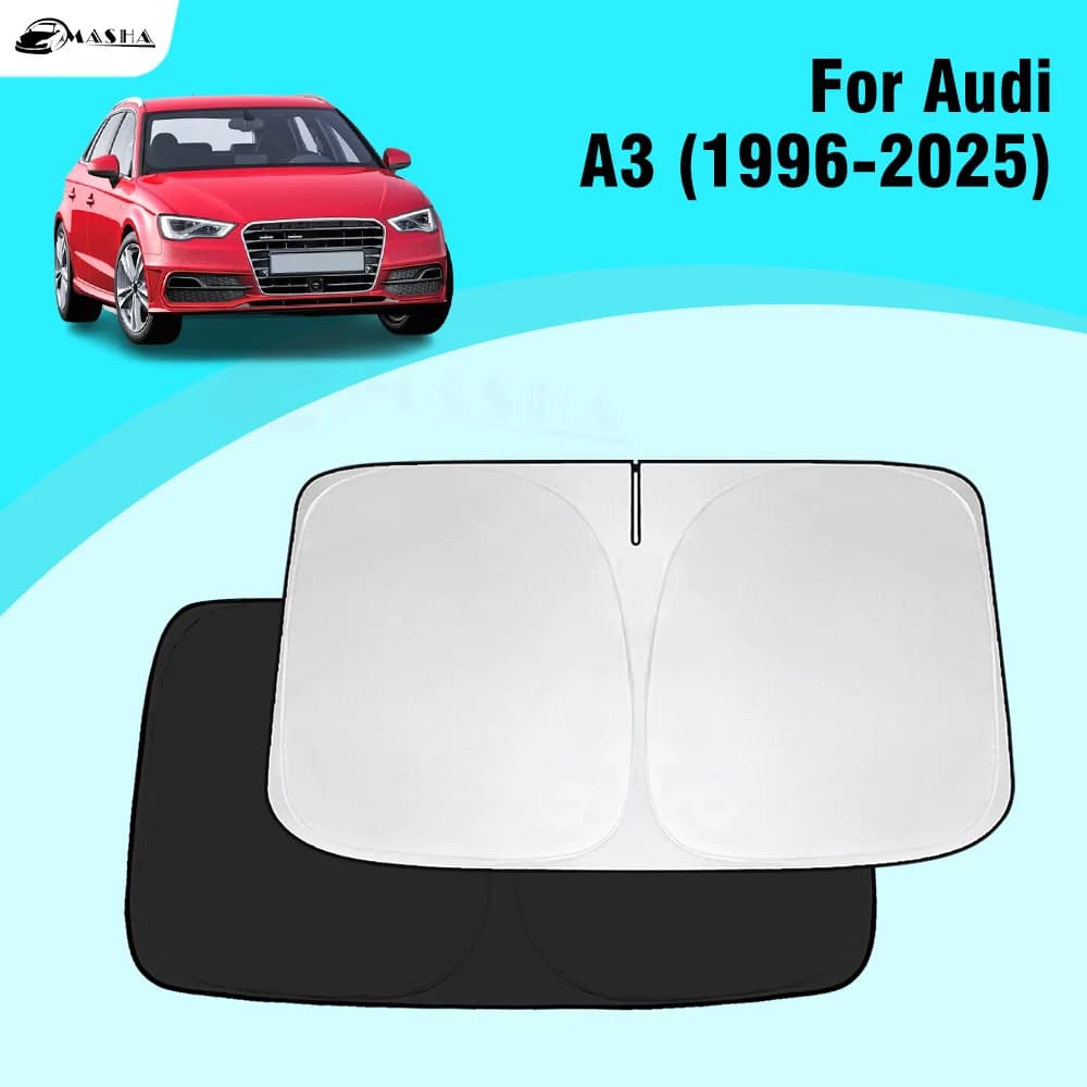 Parasole Pieghevole per Parabrezza Audi A3 8L 8P 8V 8Y 1996-2022 2023 2024 2025, Protezione UV, Blocca i Raggi Solari