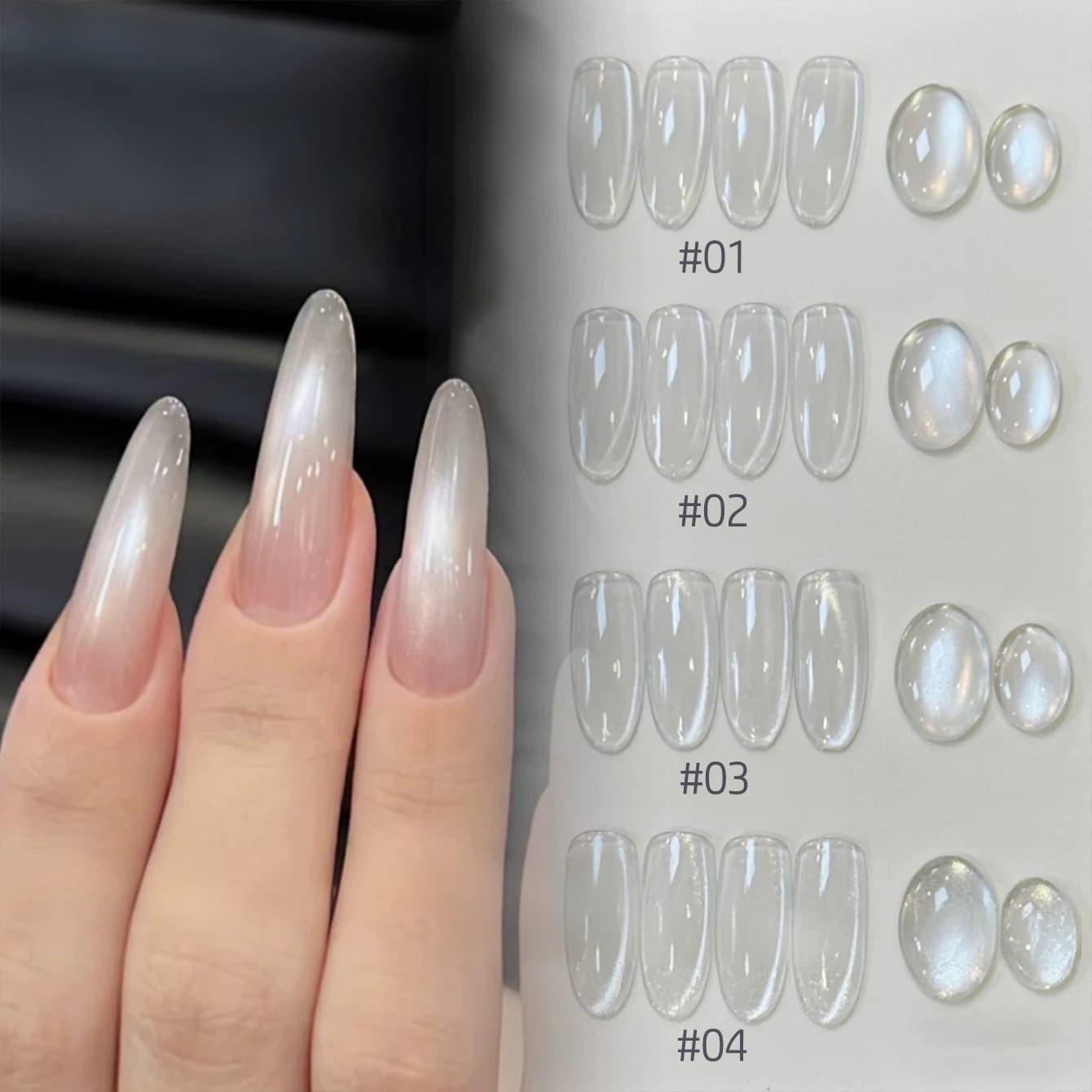 Smalto Semipermanente Magnetico Effetto Occhio di Gatto 10ml, 1 pz, Bianco Cielo Stellato, Trasparente, con Perline di Vetro, per Unghie, Polimerizzazione UV LED, Articoli per Unghie, Vendita Calda