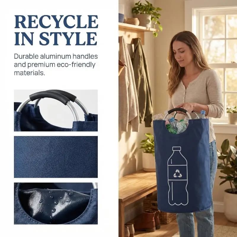 Large-capacity Beverage Bottle Storage Basket Waste Water Bottles Collection Bag Folding Recycling Bucket Dirty Laundry Baskets