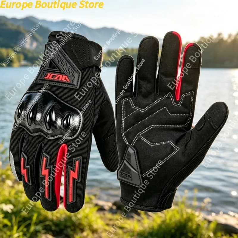 Guanti da moto estivi in rete sottile anti-caduta, resistenti all'usura, per uomo e donna, traspiranti, touch screen, per moto, scooter elettrico