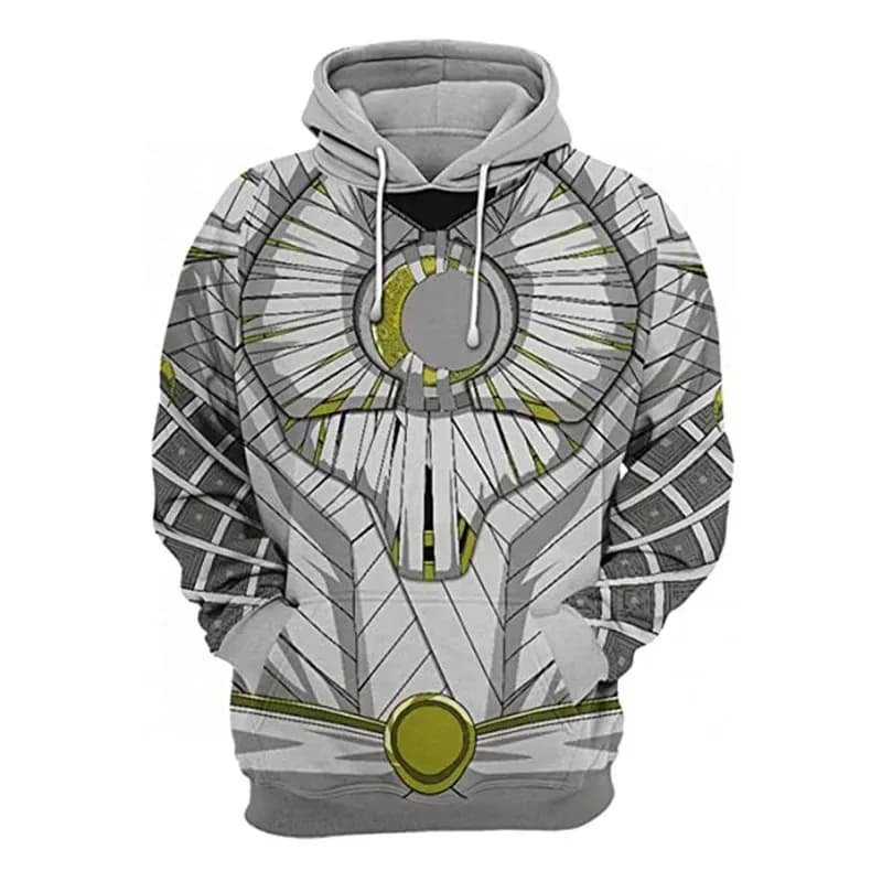 Candy 2025Anime hero Moon Knight long sleeve streetwear sweatshirt with hood sweatshirt costume cosplay men's jacket with hooded casual sweater
