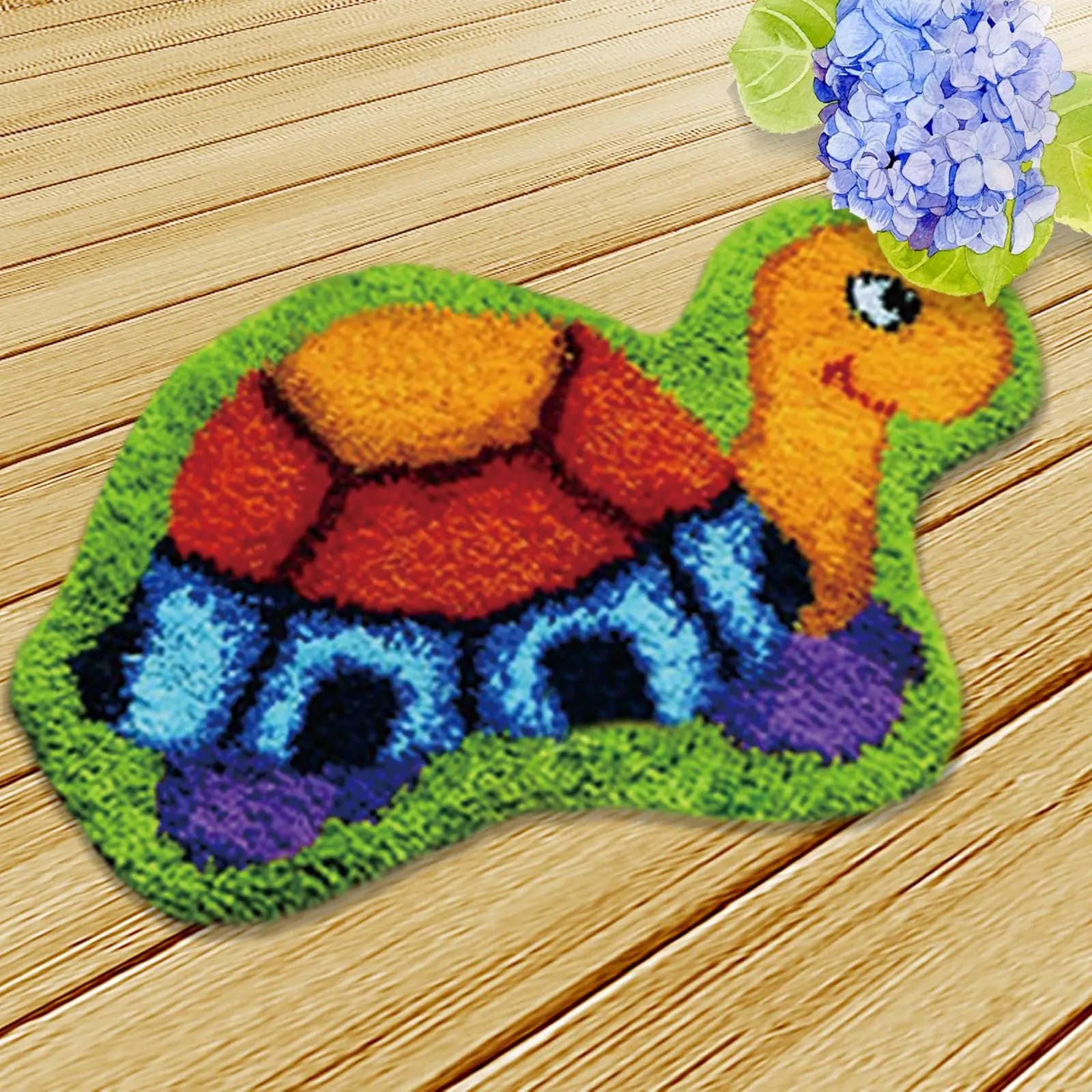 Pre Printed Punch Needle Kits with Soft Yarn Carpet Rug Supplies for Adults Kids Handmade Home Decor Starter Tool