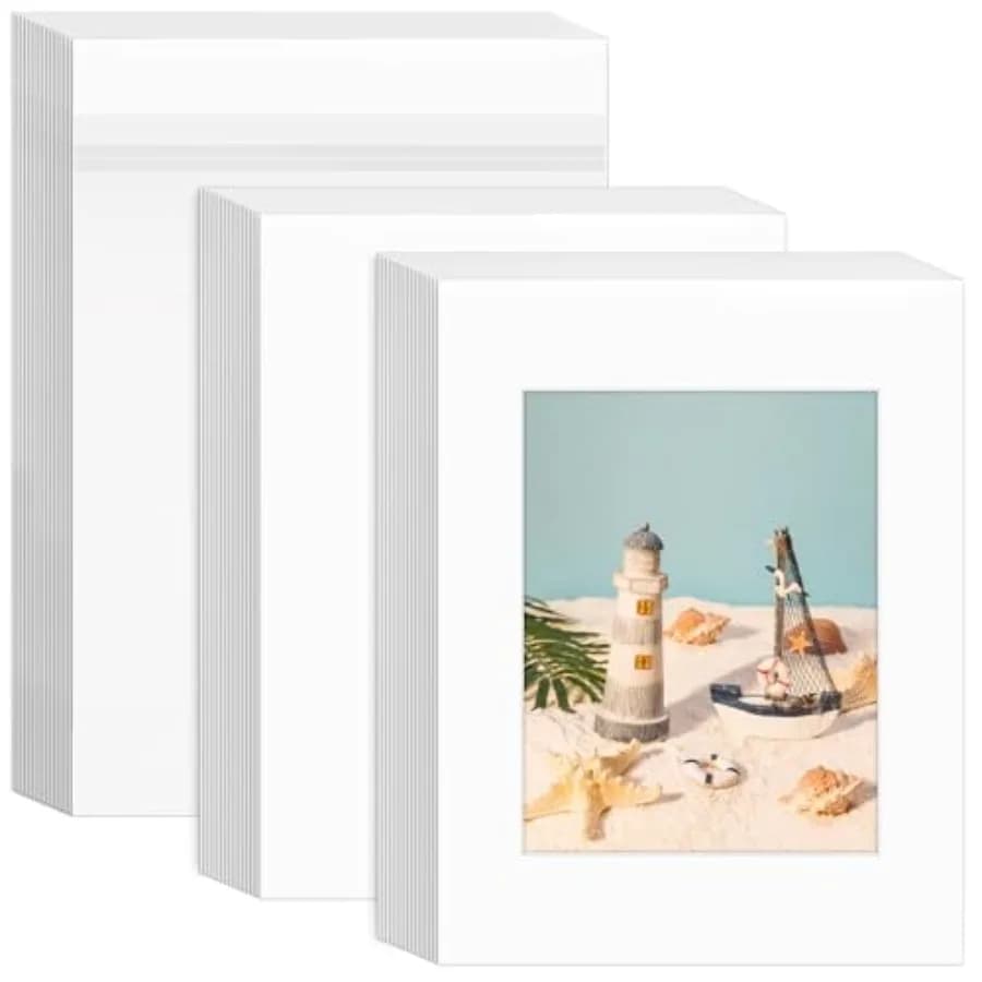 VOKOY Set da 15 Passepartout Bianchi 11x14 con Supporti e Sacchetti per Foto 8x10, Passepartout per Cornici e Esposizione Foto